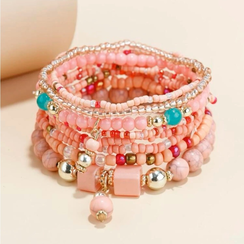 New beaded 8 piece bracelet set